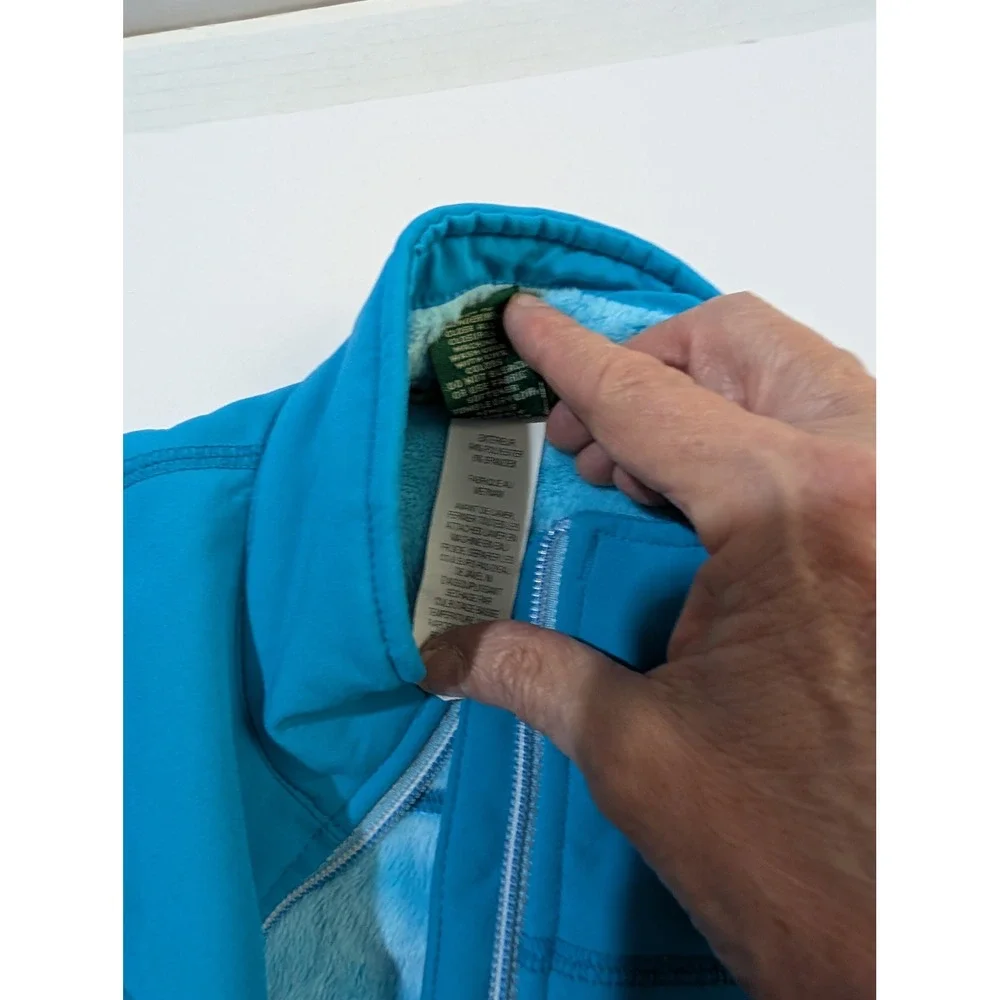 LL Bean Kids Blue Softshell Fleece Lined Jacket Full Zip Size S 4 294019